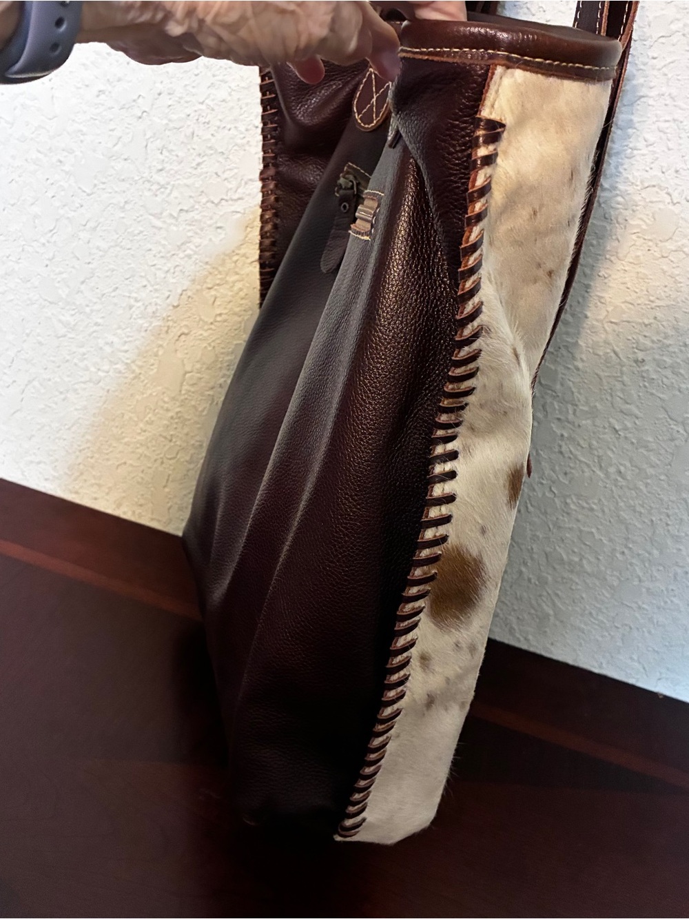 Myra Bags Large Leather, Cowhide Tote Bag - - Picture 7 of 10